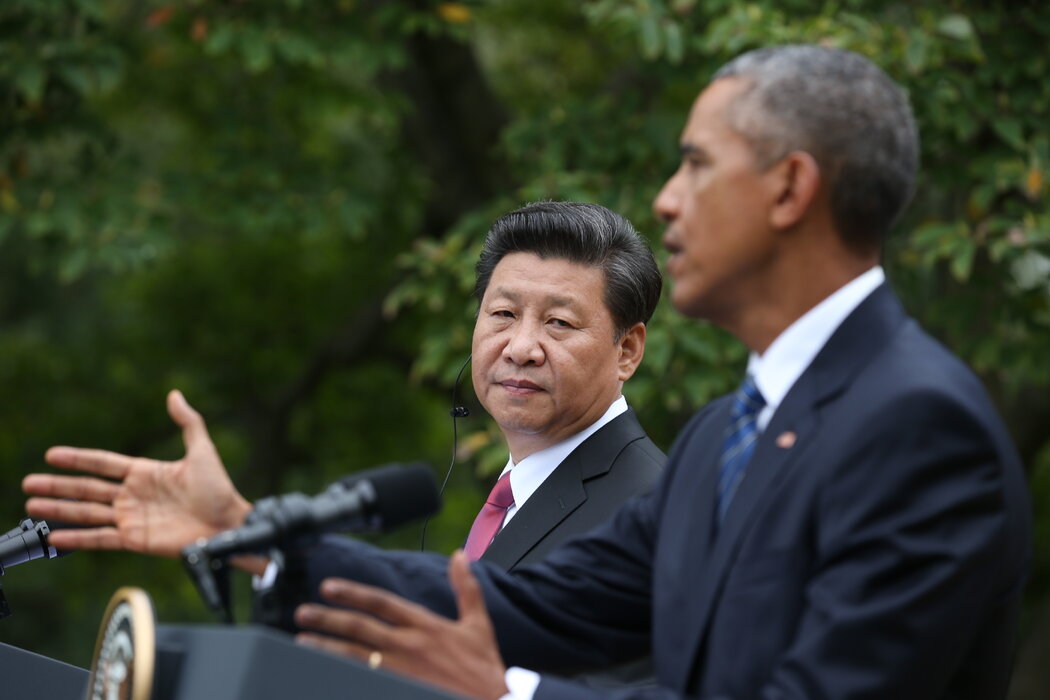 2015年,中国国家主席习近平与美国总统奥巴马会面。