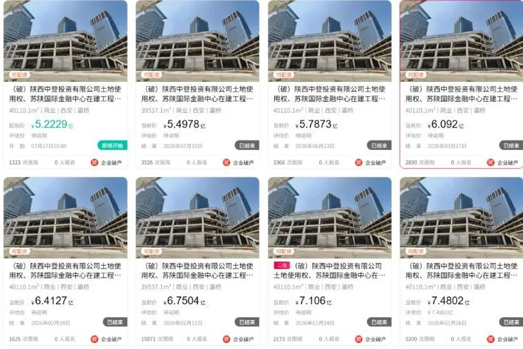七次流拍，西安黄金地段“双子塔”等不到接盘者